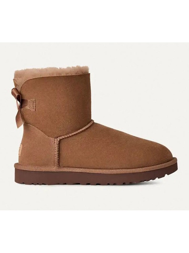 UGG Skórzane botki "Mini Bailey Bow II" w kolorze brązowym rozmiar: 40