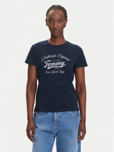 Tommy Jeans T-Shirt Essential DW0DW21404 Granatowy Regular Fit