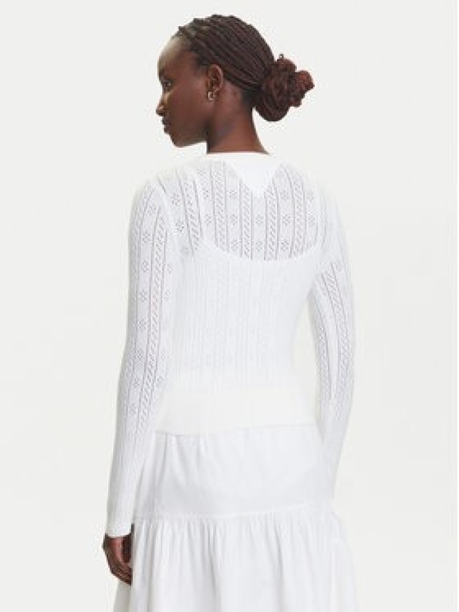 Tommy Jeans Kardigan Pointelle DW0DW20966 Biały Regular Fit