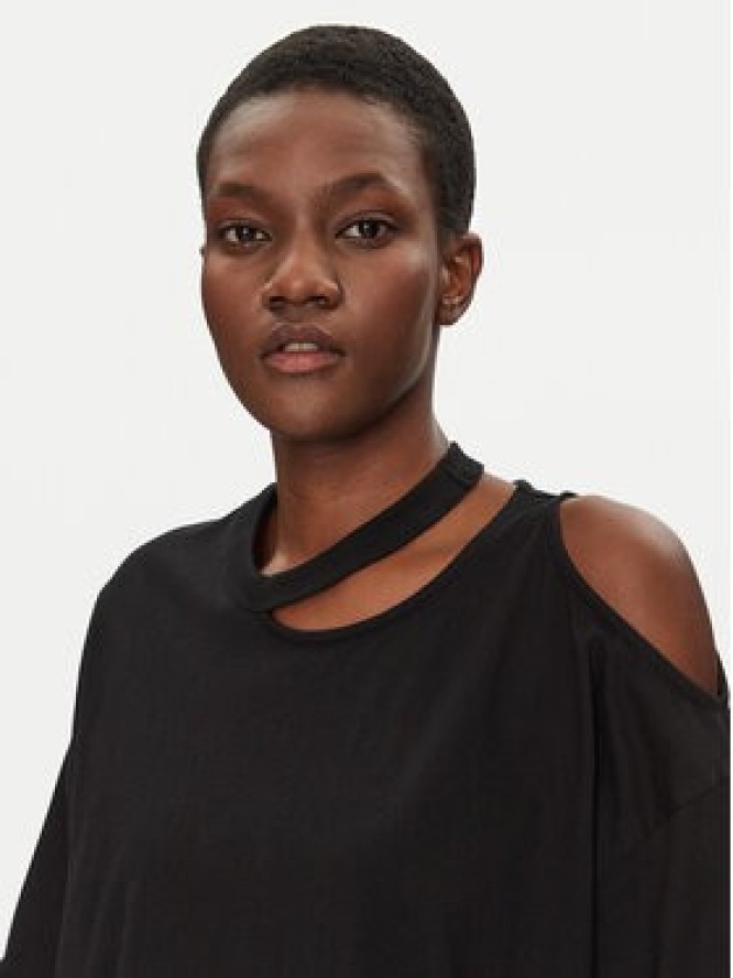 ViCOLO Bluzka UD0096 Czarny Relaxed Fit