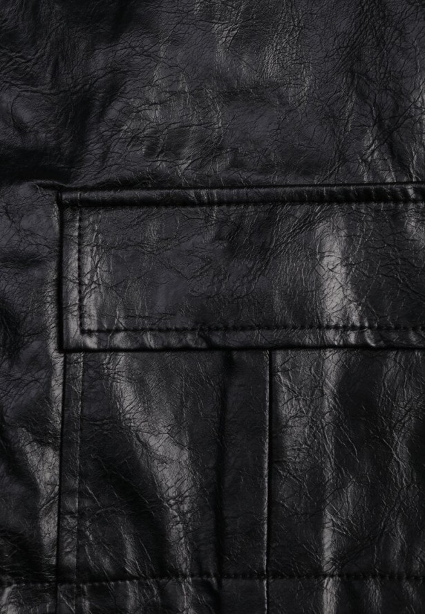 Czarna Kurtka Ramoneska Bomber z Kieszeniami z Klapami Nealira