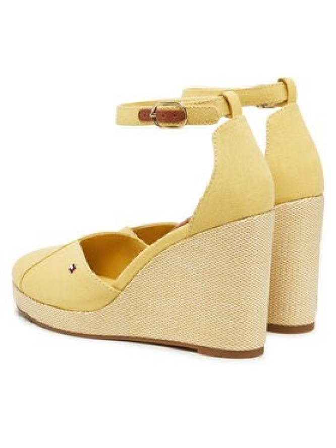 Tommy Hilfiger Półbuty Flag High Wedge Espad Closed Toe FW0FW08494 Żółty