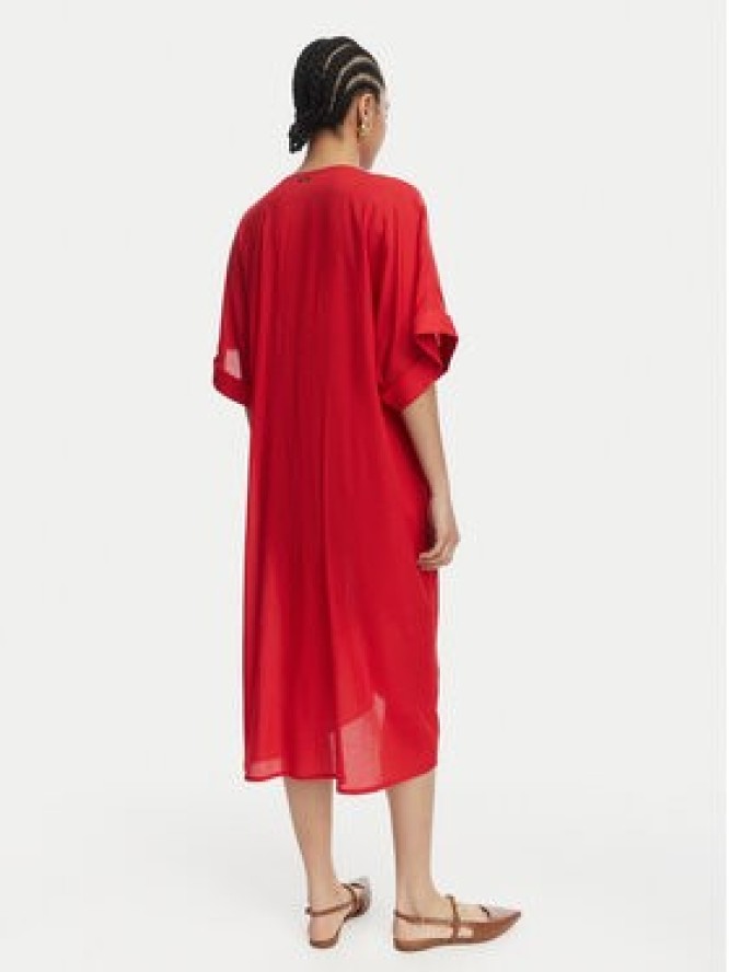 LOLA CASADEMUNT Sukienka letnia LS2616010 Czerwony Relaxed Fit