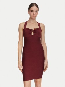 Guess Sukienka koktajlowa W6YK57 Z1044 Bordowy Slim Fit