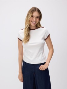 Bawełniany t-shirt - złamana biel