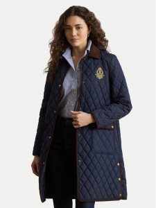 LAUREN RALPH LAUREN Kurtka przejściowa Crested 3/4 Quilt 297P18059004 Granatowy Regular Fit