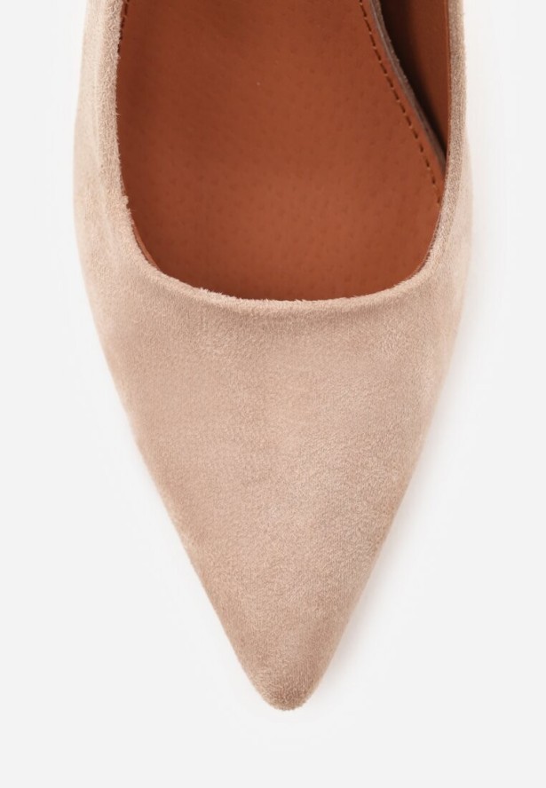 Ciemnobeżowe Szpilki Vices w Klasycznym Stylu ze Skórzaną Wkładką Verile