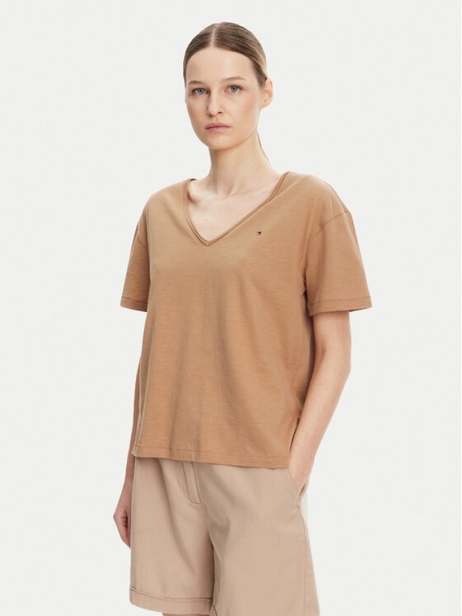Tommy Hilfiger T-Shirt WW0WW43901 Beżowy Relaxed Fit