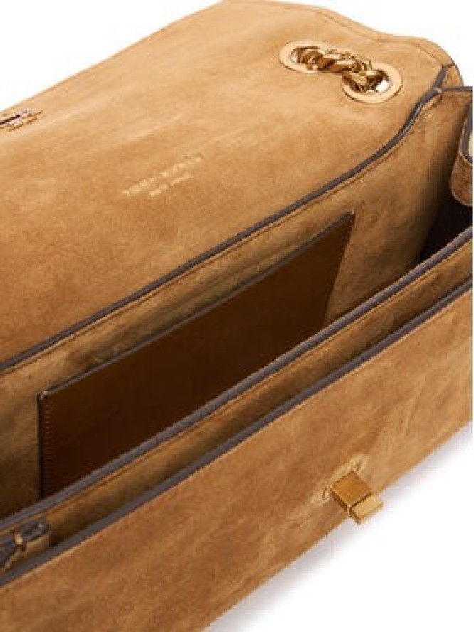Tory Burch Torebka Kira Turnlock Suede Shoulder Bag 178857 Brązowy