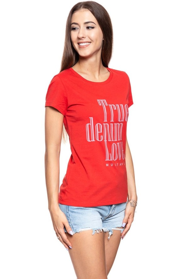 MUSTANG T SHIRT DAMSKI Alexia C Print Molten Lava 1008971 7179