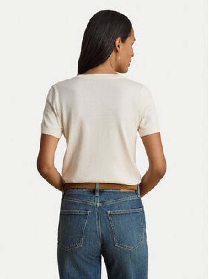 LAUREN RALPH LAUREN T-Shirt 200P14055500 Kremowy Regular Fit