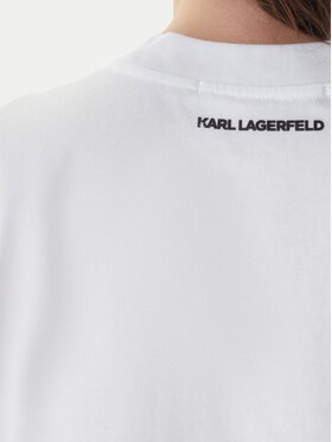 KARL LAGERFELD T-Shirt A2W17115 Biały Loose Fit