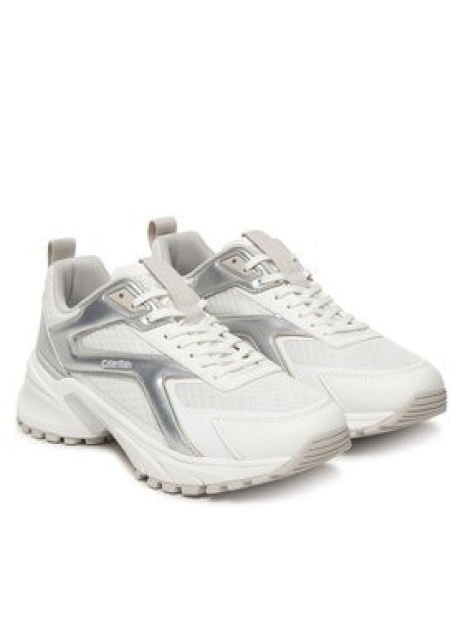 Calvin Klein Sneakersy Hike Run Ckstripe Mesh Met HW0HW03140 Biały