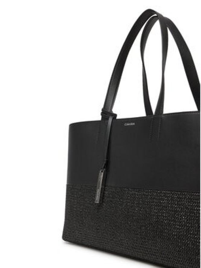 Calvin Klein Torebka Ck Mixmedia Shopper_Raffia K60K613167 Czarny