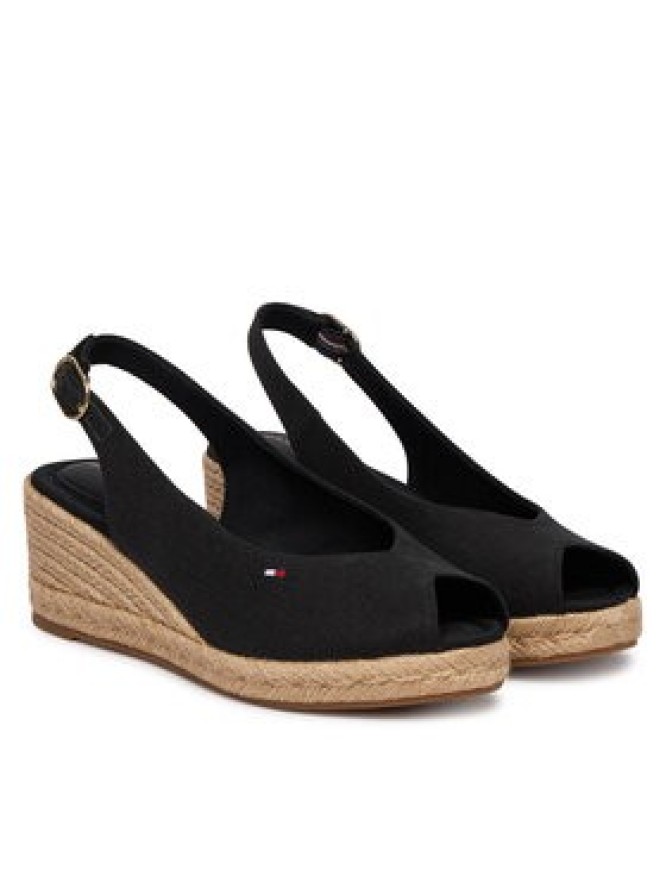 Tommy Hilfiger Espadryle Mid Wedge Espad Slingback FW0FW09228 Czarny