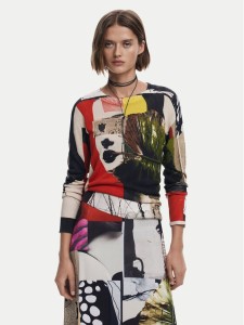 Desigual Sweter Collagelacro 25SWJF27 Kolorowy Regular Fit