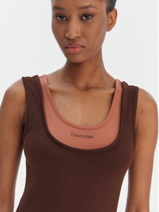 Calvin Klein Jeans Sukienka codzienna LV047E220G Brązowy Slim Fit