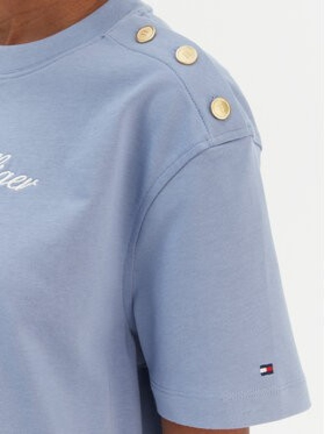 Tommy Hilfiger T-Shirt Script WW0WW47819 Niebieski Regular Fit