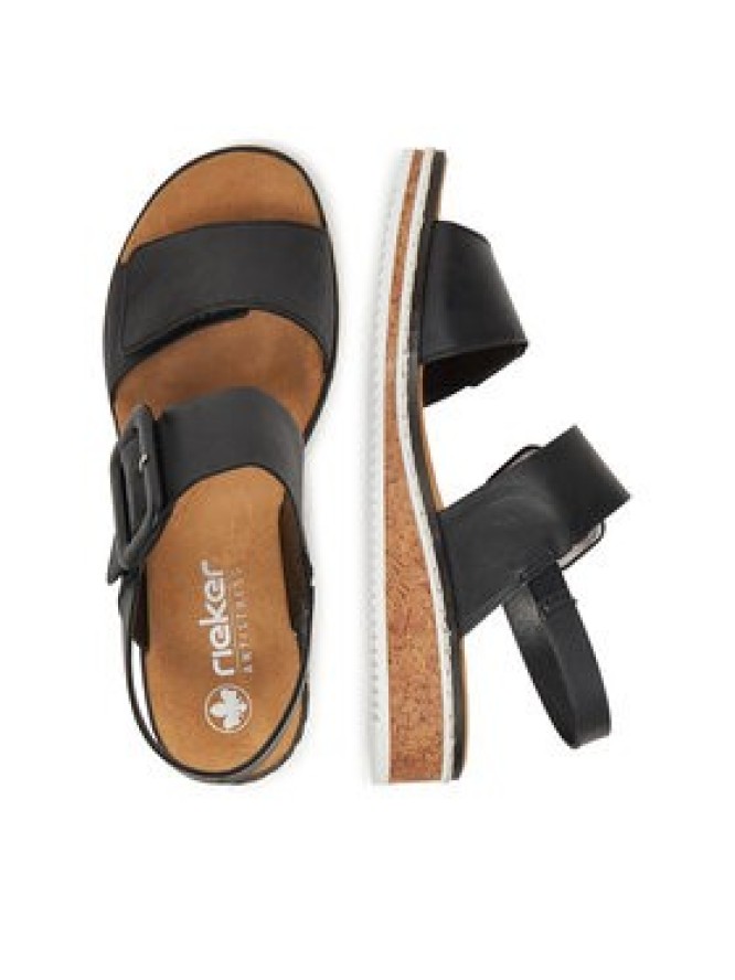 Rieker Sandały V3667-00 Czarny