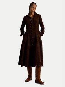 Polo Ralph Lauren Sukienka koszulowa 211B17452005 Brązowy ciemny Regular Fit