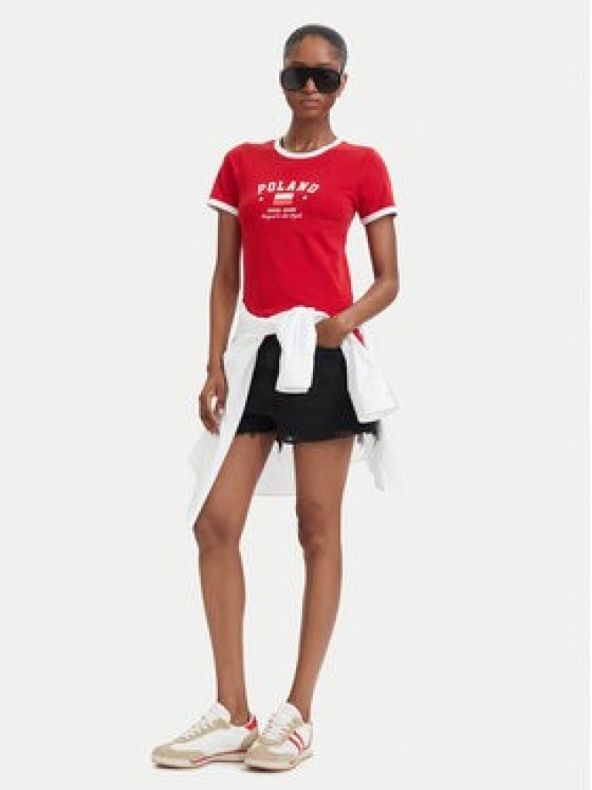 Guess Jeans T-Shirt W6YI16 K3995 Czerwony Slim Fit