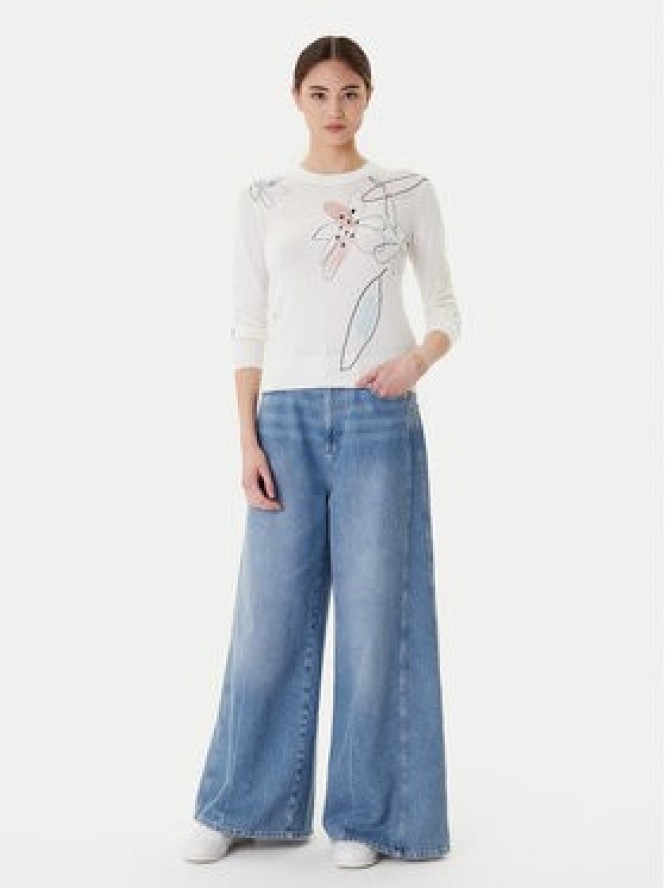 Desigual Sweter Arty 25WWJF33 Biały Regular Fit