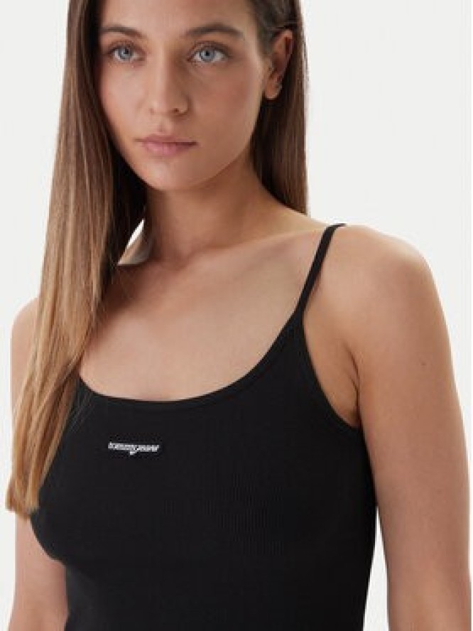 Tommy Jeans Top DW0DW22278 Czarny Slim Fit