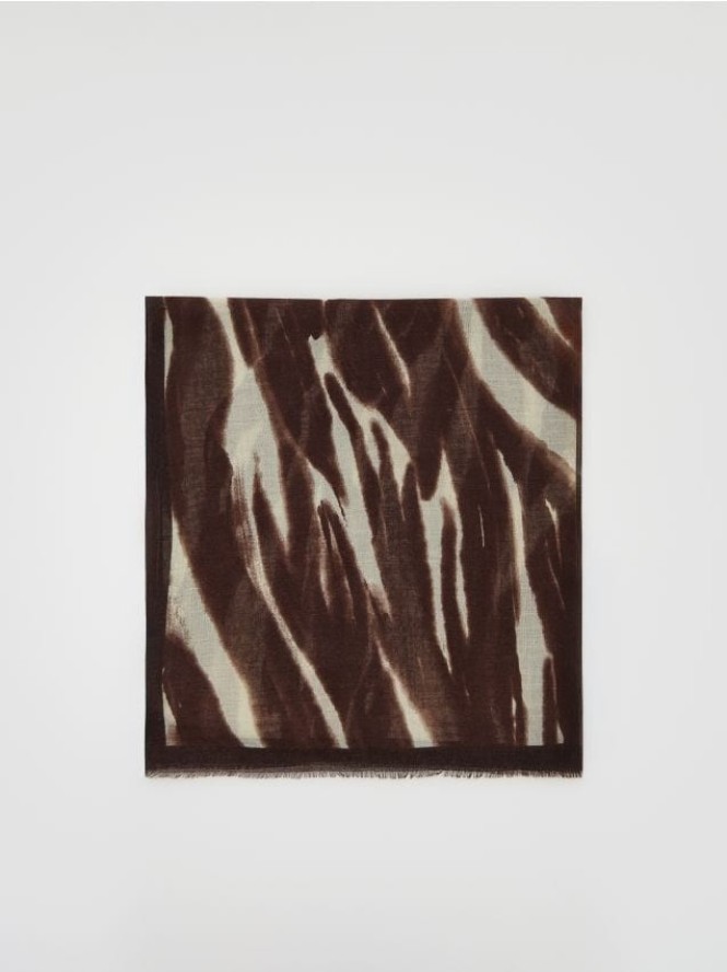 Wzorzysty szal - ciemnobrązowy