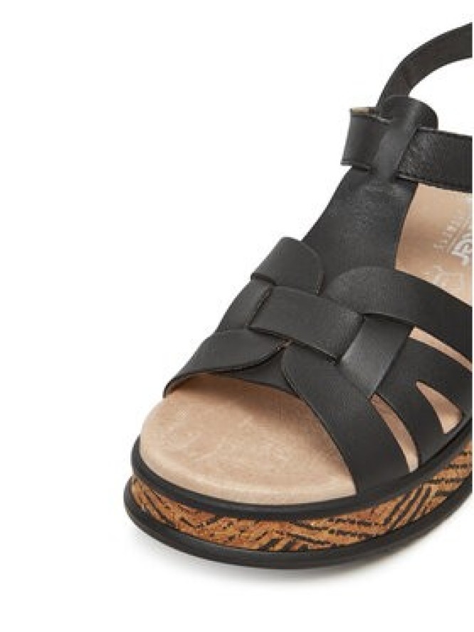 Rieker Sandały W0853-00 Czarny