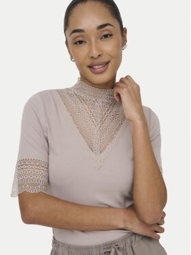 ONLY Bluzka Tilde 15335353 Beżowy Slim Fit