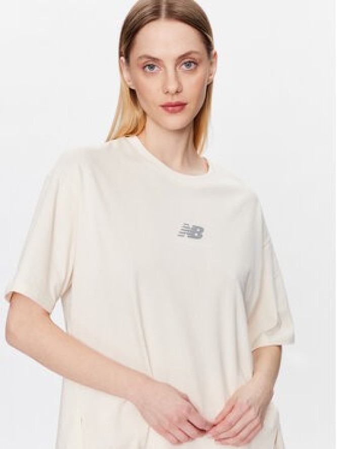 New Balance T-Shirt WT31511 Beżowy Oversize
