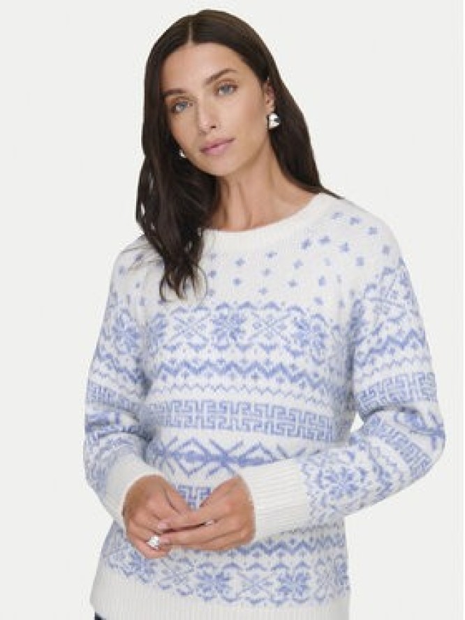 ONLY Sweter Xmas Nordic 15354824 Błękitny Regular Fit