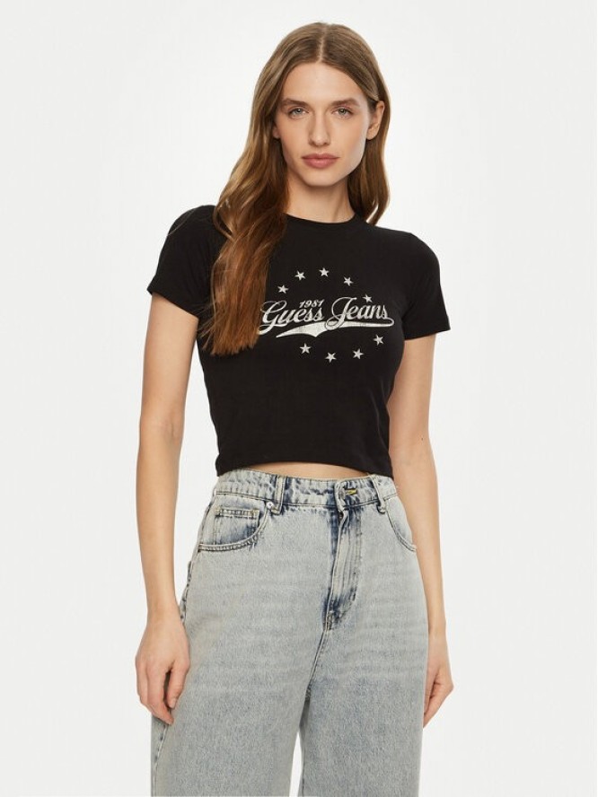 Guess Jeans T-Shirt W5RI59 J1314 Czarny Regular Fit