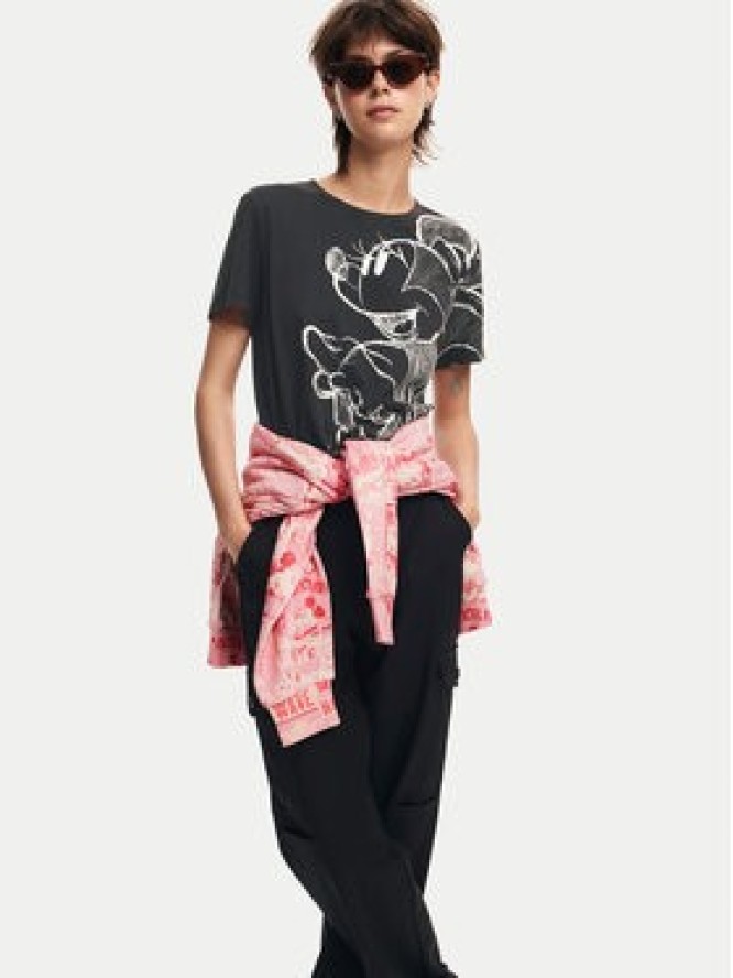 Desigual T-Shirt Mickey Drawing 24WWTKA1 Czarny Regular Fit