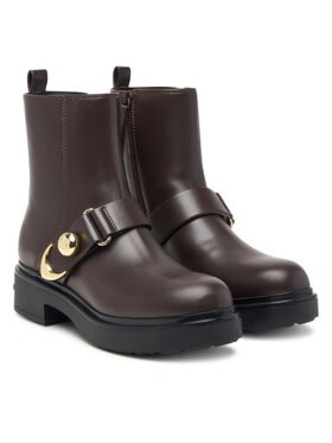 Armani Exchange Botki XW003093 AF18975 U6032 Brązowy ciemny