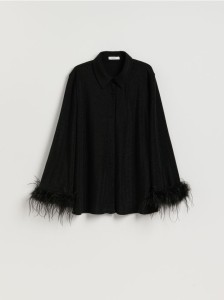 Koszula z metalizowaną nitką - czarny