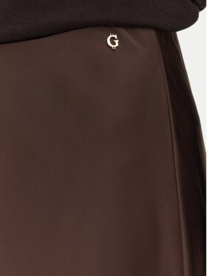 Guess Spódnica midi W6BD25 W4250 Brązowy Regular Fit