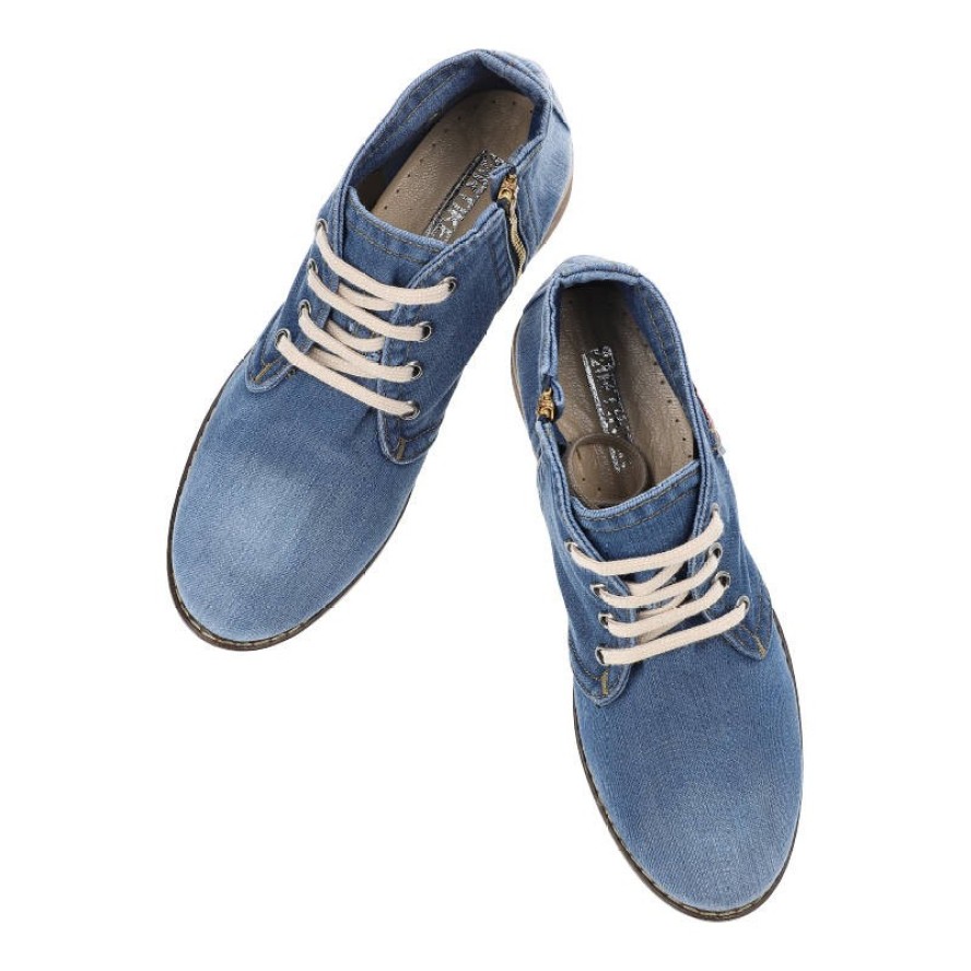 Jeansowe Botki Artiker Damskie Wygodne Obuwie