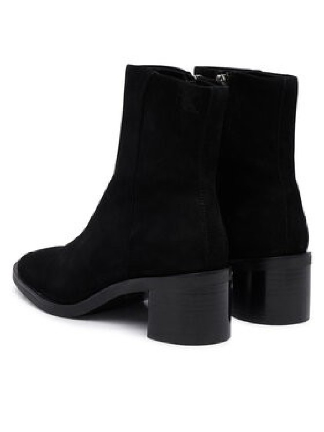 Calvin Klein Botki Block Heel Ank Boot Suede HW0HW03221 Czarny