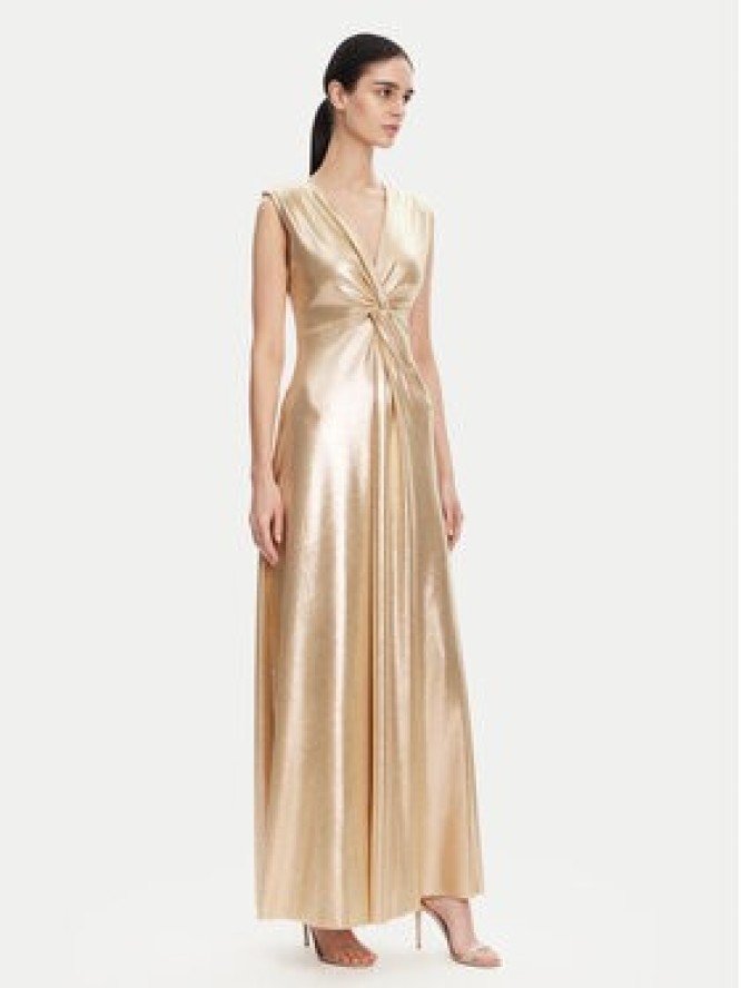 Rinascimento Sukienka wieczorowa CFC0019899002 Złoty Regular Fit