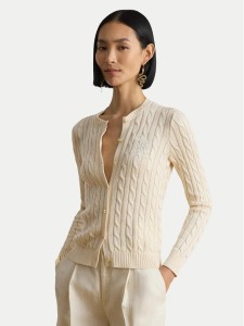 LAUREN RALPH LAUREN Kardigan 200P14040001 Kremowy Regular Fit