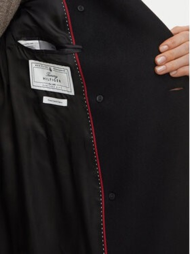 Tommy Hilfiger Płaszcz wełniany Classic WW0WW51525 Czarny Regular Fit