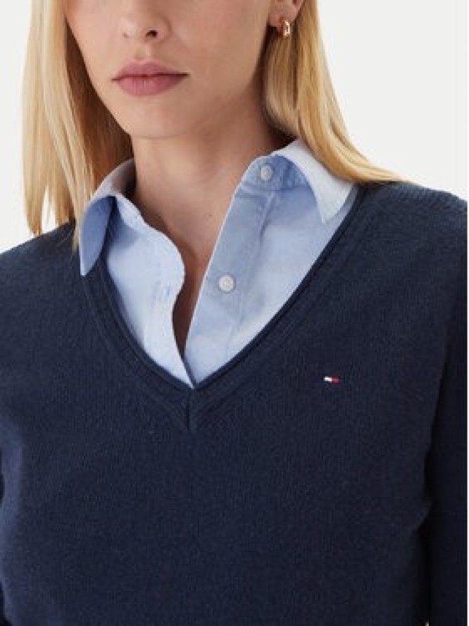 Tommy Hilfiger Sweter WW0WW43505 Granatowy Regular Fit