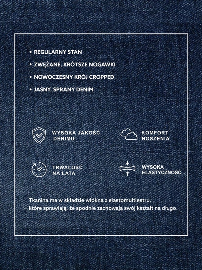 Jeansy damskie z krótką nogawką jasnoniebieskie Adela Cropped 108