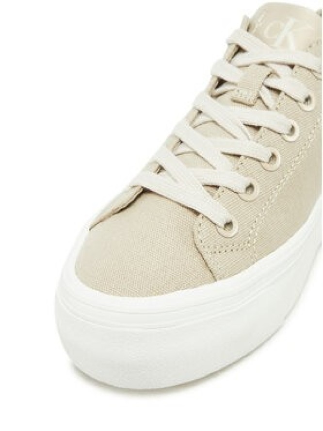 Calvin Klein Jeans Tenisówki Vulc Flatform Low Cv Mg YW0YW01763 Beżowy