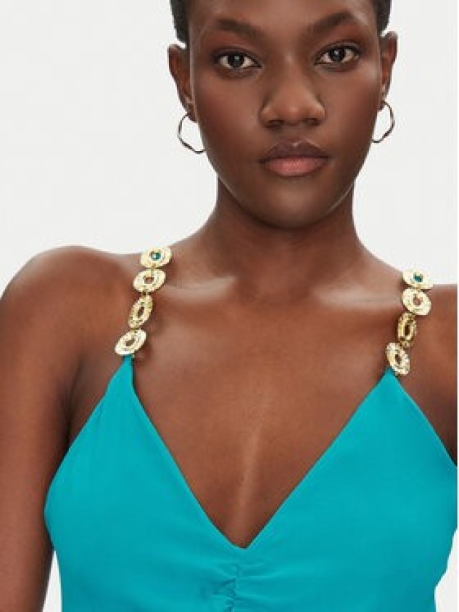 Simona Corsellini Sukienka letnia P25CPAB05601 Turkusowy Regular Fit