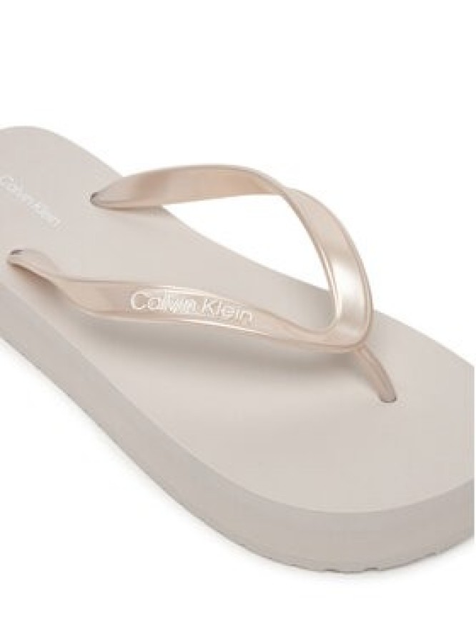Calvin Klein Japonki Flatform Flip Flop Met Tpu HW0HW03120 Srebrny
