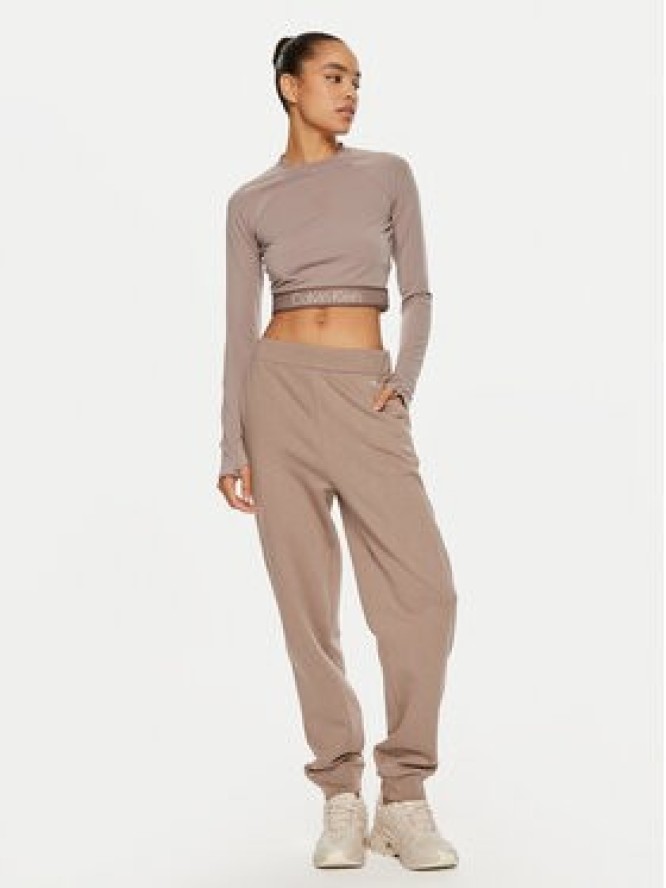 Calvin Klein Spodnie dresowe Nano Logo K20K208330 Beżowy Regular Fit