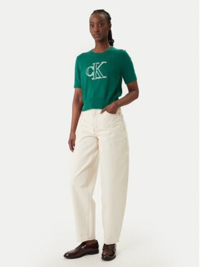 Calvin Klein Jeans Sweter LV047F356G Zielony Regular Fit