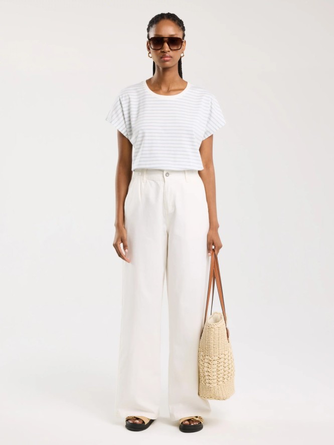 Koszulka damska w paski biało-niebieska Aleksa 400